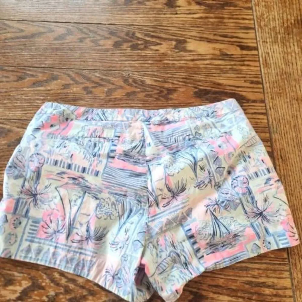 NWT LILLY PULITZER  ADIE RUFFLE POCKET STRETCH SHORT *OH BUOY*WHISPER BLUE sz 12 - Picture 6 of 6